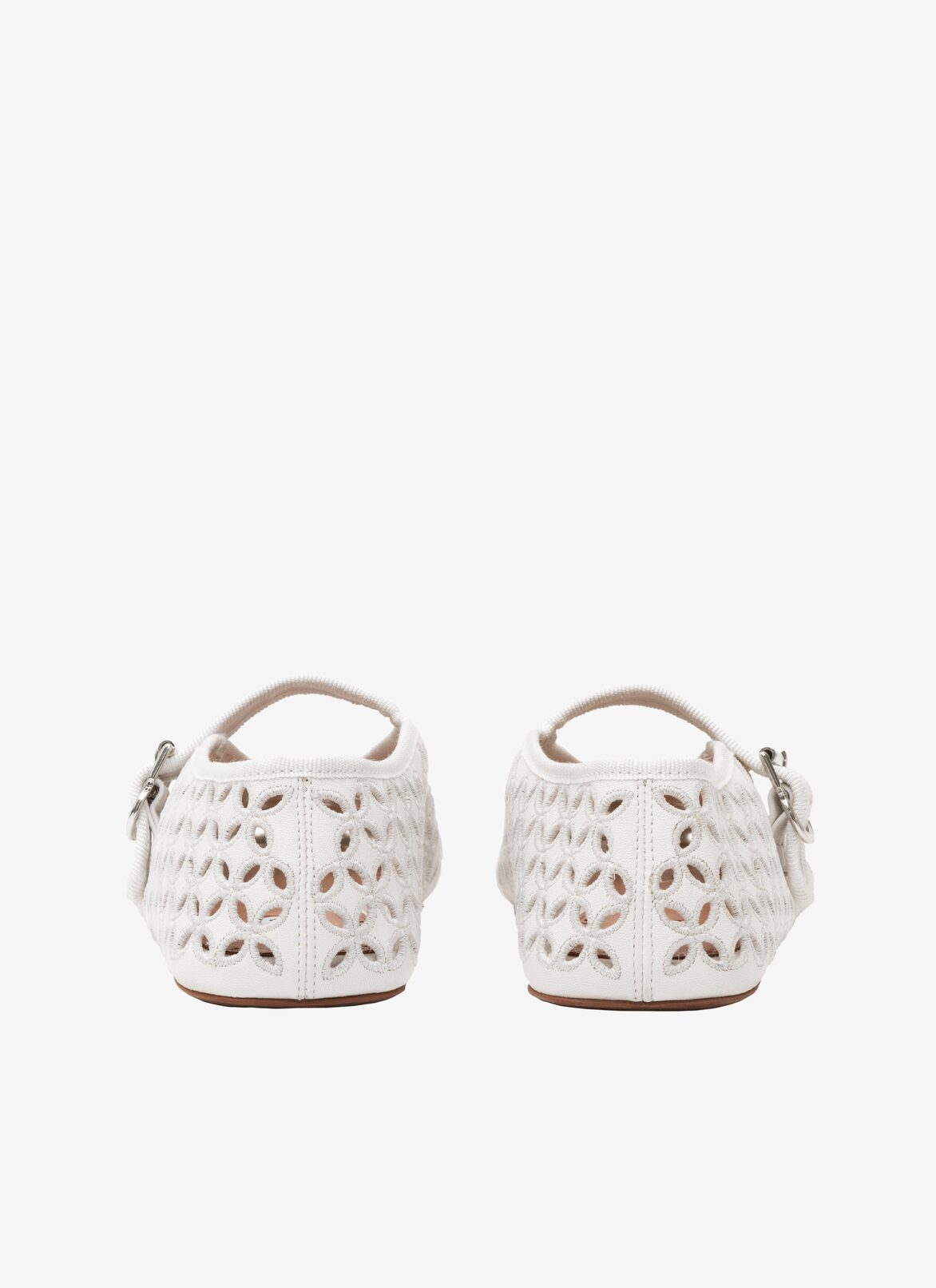 Ballerinas in openwork lambskin ALAÏA OFF-WHITE BALLERINAS IN OPENWORK LAMBSKIN